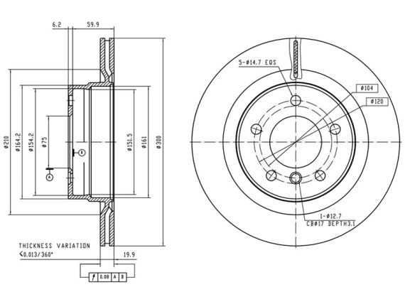 69-1098_001.JPG Brake disc 69-1098 OE 34216764651