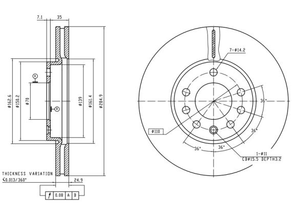 69-1165_001.JPG Brake disc 69-1165 OE 46836491