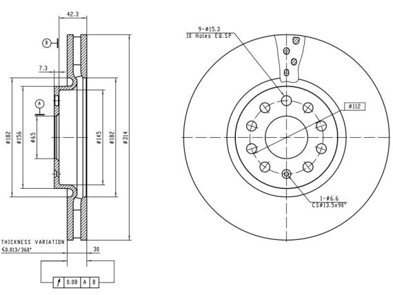 69-1187_001.JPG Brake disc 69-1187 OE 1K0615301AJ