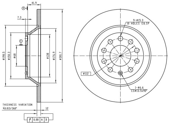 69-1541_001.JPG Brake disc 69-1541 OE 4F0615601E