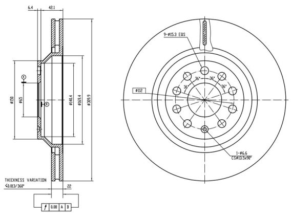69-1546_001.JPG Brake disc 69-1546 OE 1K0615601N