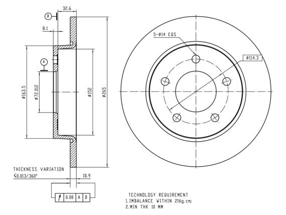 69-1565_001.JPG Brake disc 69-1565 OE C24Y26251A