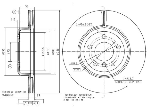 69-1775_001.JPG Brake disc, coated, high carbon 69-1775 OE 34116793123