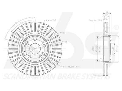 BREMŽU DISKS  SBS, 2 KPL/PKT, PRIEKŠĀ , DACIA, LADA, NISSAN , RENAULT 88-1323 OE 40206-00QAA