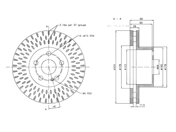 Brake disc, coated, high carbon 88-2473C OE 0004212512