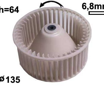 Salona sildītāja ventilators ar lāpstiņriteni 135 mm, garums 64 mm, 9000-0995