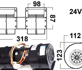 Salona sildītāja pūtēja motors 24V, 9000-1004P