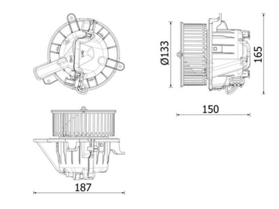 9033-19616MAHLE_001.JPG Pūtēja motors, MAHLE, VW Polo VI, OE 2Q1819021 9033-19616MAHLE OE 2Q1819021