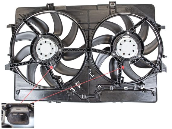 9033-19689_002.JPG Radiatora dzesēšanas ventilators, Audi, 8K0959455F 9033-19689 OE 8K0121207A