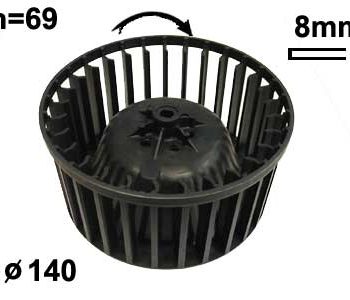 Salona sildītāja ventilators ar lāpstiņriteni GM USA 140 mm/69 mm, 9038-1349
