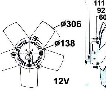 Radiatora ventilators Opel Corsa B 1341253 — 9042-1298