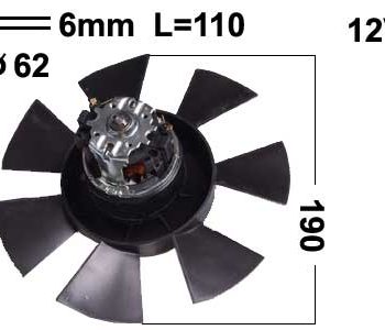 Pūtēja motors 1X6MM/62MM RU (9044-0830)