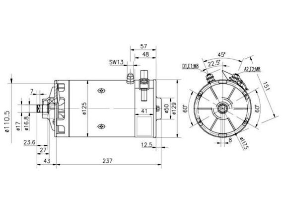 9200-99114MAHLE_002.JPG Līdzstrāvas elektromotors Mahle 24V 3 kW 3300 apgr./min, kods 9200-99114 9200-99114MAHLE OE