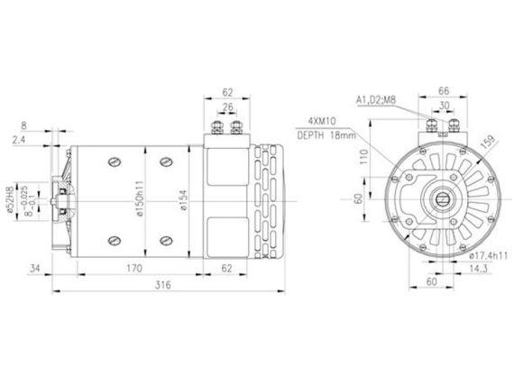 9200-99130MAHLE_002.JPG Līdzstrāvas motors 24V 3 kW, MM67, OE 8004539 9200-99130MAHLE OE 8004539