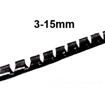 Aizsargspirāle vadiem ø3-15 mm, melna, 97-120401M-5M