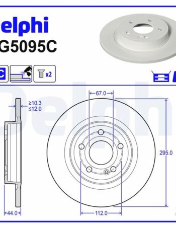 Aizmugurējais bremžu disks Delphi Mercedes-Benz BG5095C