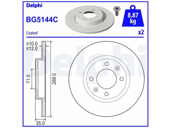 BG5144C_001.JPG Brake disc, coated BG5144C OE 1670945780