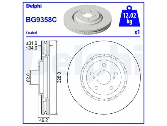 BG9358C_001.JPG Brake disc, coated BG9358C OE 4351242070