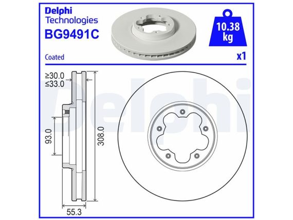 BG9491C_001.JPG Brake disc, coated BG9491C OE 2168836