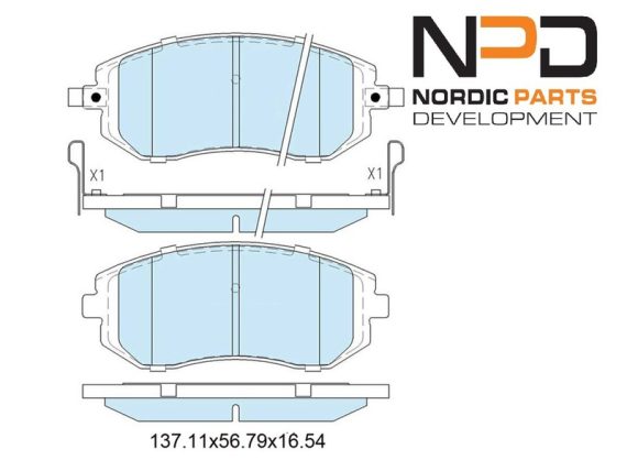BP10-1030_001.JPG Bremžu kluču komplekts, priekšējais, NPD, SUBARU 26296-AE160 BP10-1030 OE 26296-AE160