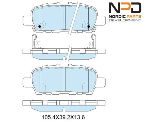 BP10-1043_001.JPG Brake Pad Set, rear BP10-1043 OE 410601408R