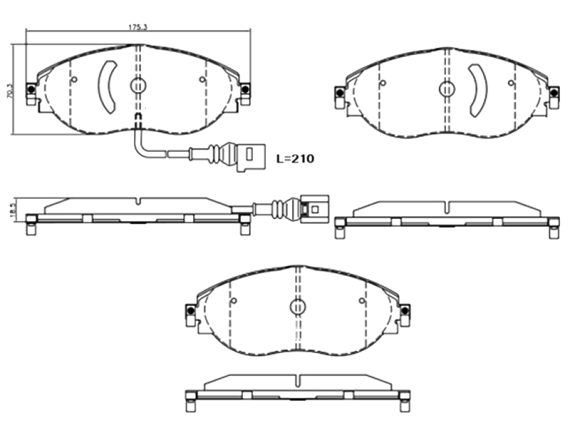 BP10-1050_001.JPG Bremžu kluču komplekts, priekšējais, NPD, AUDI, SEAT, VW 3C0698151E BP10-1050 OE 3C0698151E