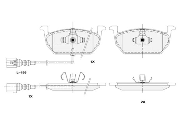 BP10-1071_001.JPG Bremžu kluču komplekts, priekšējais, NPD, AUDI, SEAT, SKODA, VW 5Q0698151C BP10-1071 OE 5Q0698151C