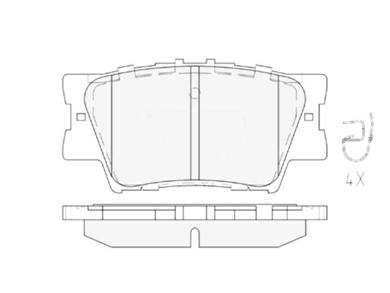 BP10-1139_001.JPG Bremžu kluču komplekts, aizmugurējais, NPD, TOYOTA 04466-06070 BP10-1139 OE 04466-06070