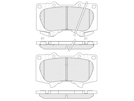BP10-1183_001.JPG Bremžu kluču komplekts, priekšējais, NPD, MITSUBISHI, TOYOTA 04465-04070 BP10-1183 OE 04465-04070
