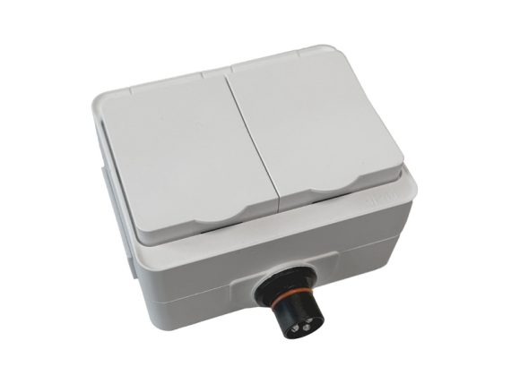 DA718878_001.JPG DEFA sienas kontaktligzda 230V, 2 daļu, virsapmetuma (DA718878) DA718878 OE