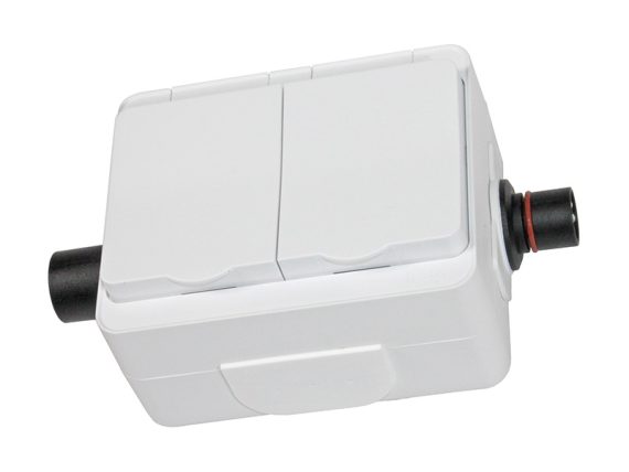 DA718879_001.JPG DEFA dubultā kontaktligzda 230V, virsapmetuma, balta (DA718879) DA718879 OE