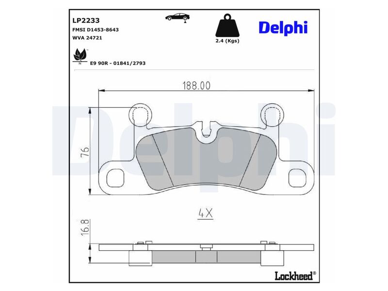 Brake Pad Set LP2233 OE 7P0698451