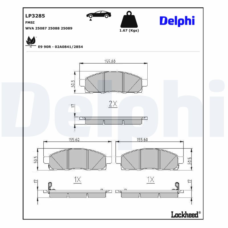 Brake Pad Set LP3285 OE D1060-JX50B