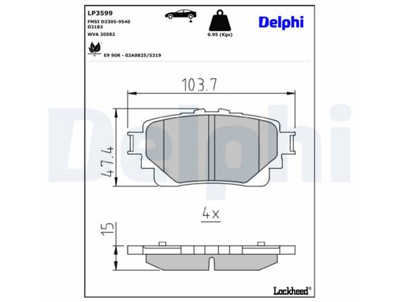 LP3599_001.JPG Brake Pad Set LP3599 OE 0446602420