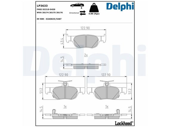 LP3633_001.JPG Brake Pad Set LP3633 OE BCYA2643Z