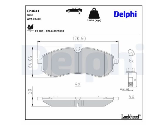 LP3641_001.JPG Brake Pad Set LP3641 OE 2N0698451A