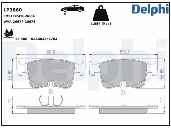 LP3860_001.JPG Brake Pad Set LP3860 OE 2639694