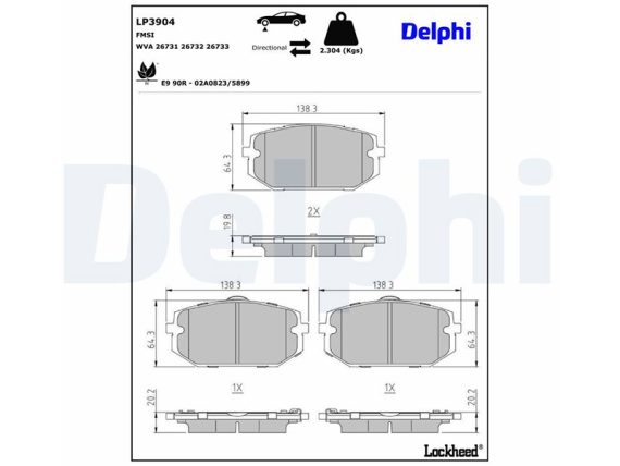 LP3904_001.JPG Brake Pad Set LP3904 OE 58101-N9A00