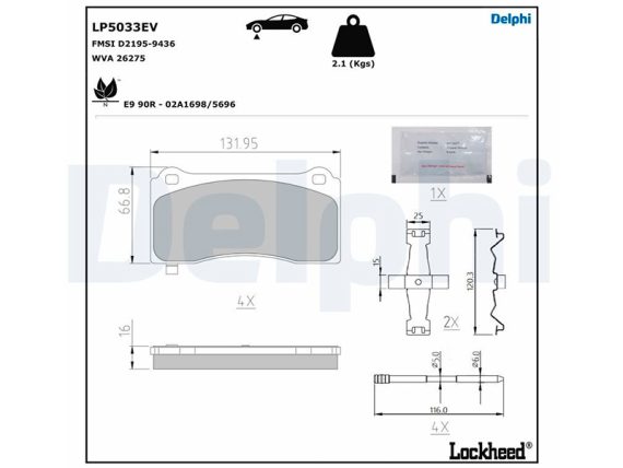 LP5033EV_001.JPG Brake Pad Set LP5033EV OE 800824000A