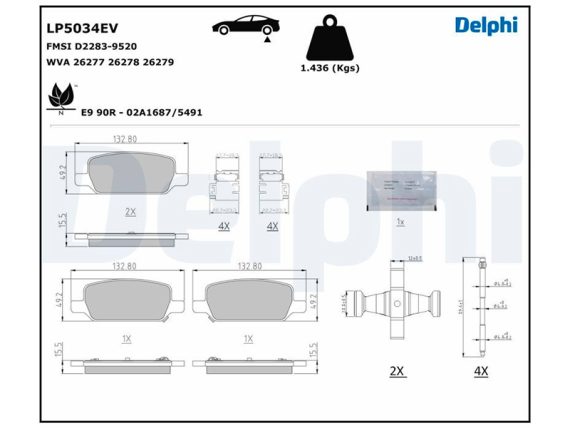 LP5034EV_001.JPG Brake Pad Set LP5034EV OE 800824400A
