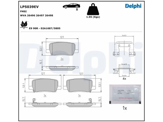 LP5039EV_001.JPG Brake Pad Set LP5039EV OE 109741600B