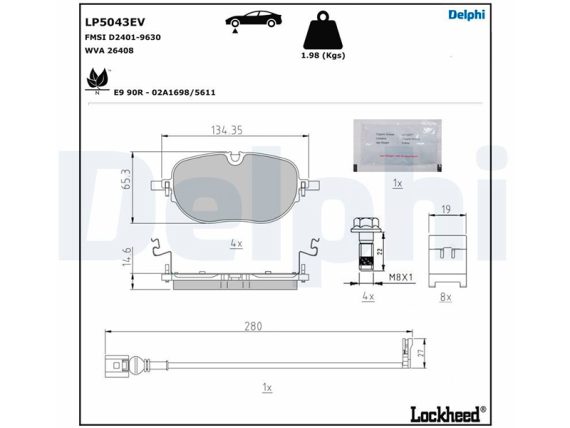 LP5043EV_001.JPG Brake Pad Set LP5043EV OE 1EA698151
