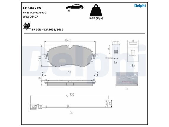 LP5047EV_001.JPG Brake Pad Set LP5047EV OE 1EA698151B
