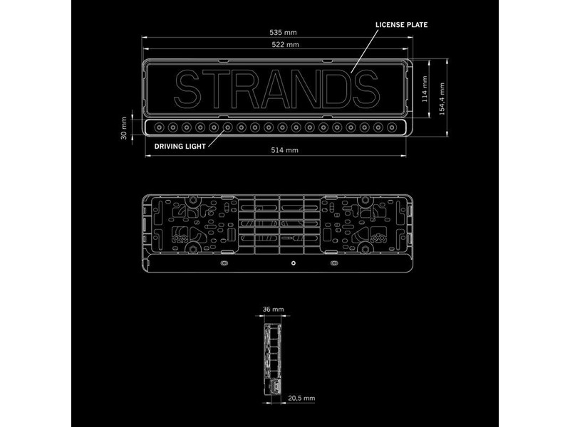 Strands papildlukturis VNZ rāmīts NUUK E-LINE BLACK LED BAR 20" S-809445 OE 