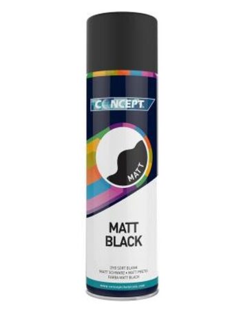 Akrila krāsa aerosolā CONCEPT MATT BLACK, melna matēta, 450 ml