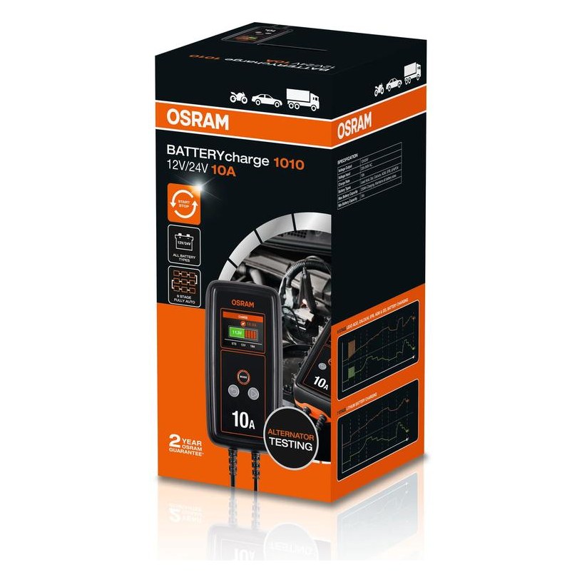 Akumulatora lādētājs OSRAM BATTERYcharge 1010, 12/24 V, 10 A OOEBCS1010 OE OEBCS1010