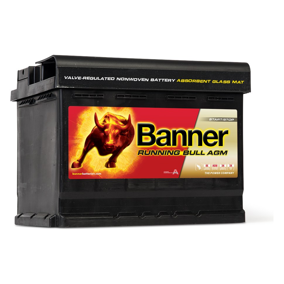 Akumulators BANNER Running Bull AGM 60 Ah 640 A 241×175×190 mm -/+