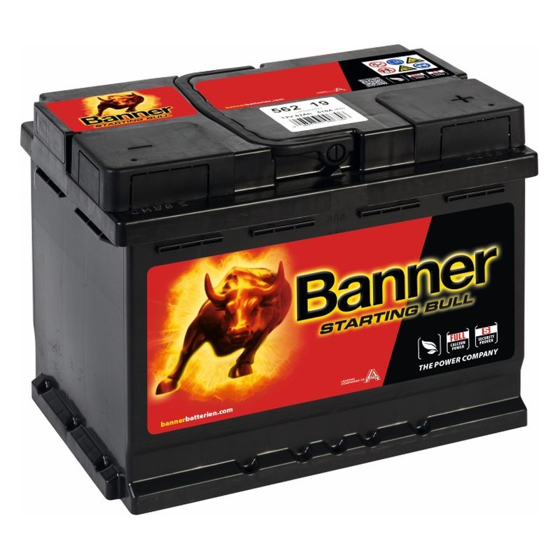 Akumulators BANNER Starting Bull 62 Ah 510 A 241×175×190 mm -/+ BA56219 OE 56219