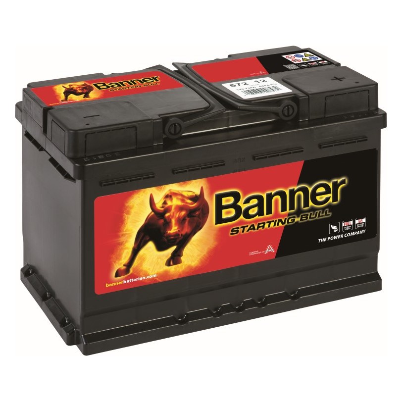 Akumulators BANNER Starting Bull 72 Ah 650 A 278×175×190 mm -/+ BA57212 OE 57212