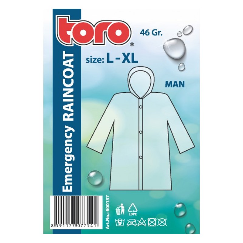 Ārkārtas lietusmētelis, izmērs L-XL TOR01600137 OE TOR01600137